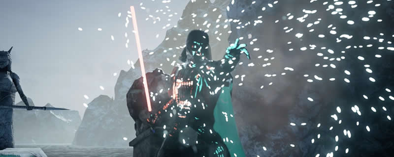 Darth Vader appears in the Unreal Engine 4 Ice Lands Demo