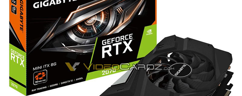 Mini ITX RTX 2070 Pictured from Gigabyte