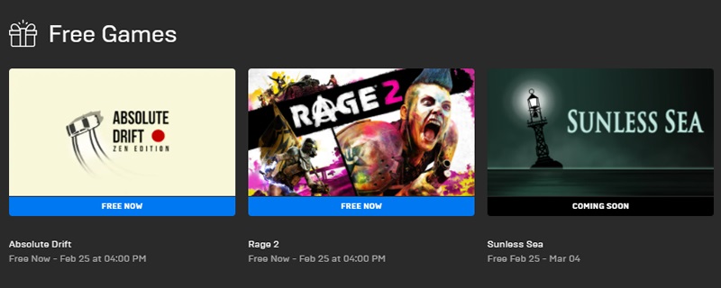 Rage 2 and Absolute Drift are now free on the Epic Games Store