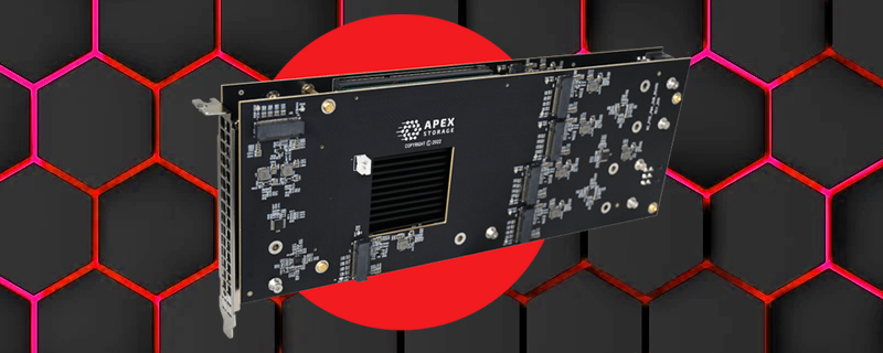 Apex Storage’s X21 Add-In-Card card can support 21 M.2 SSDs for 168TB of storage